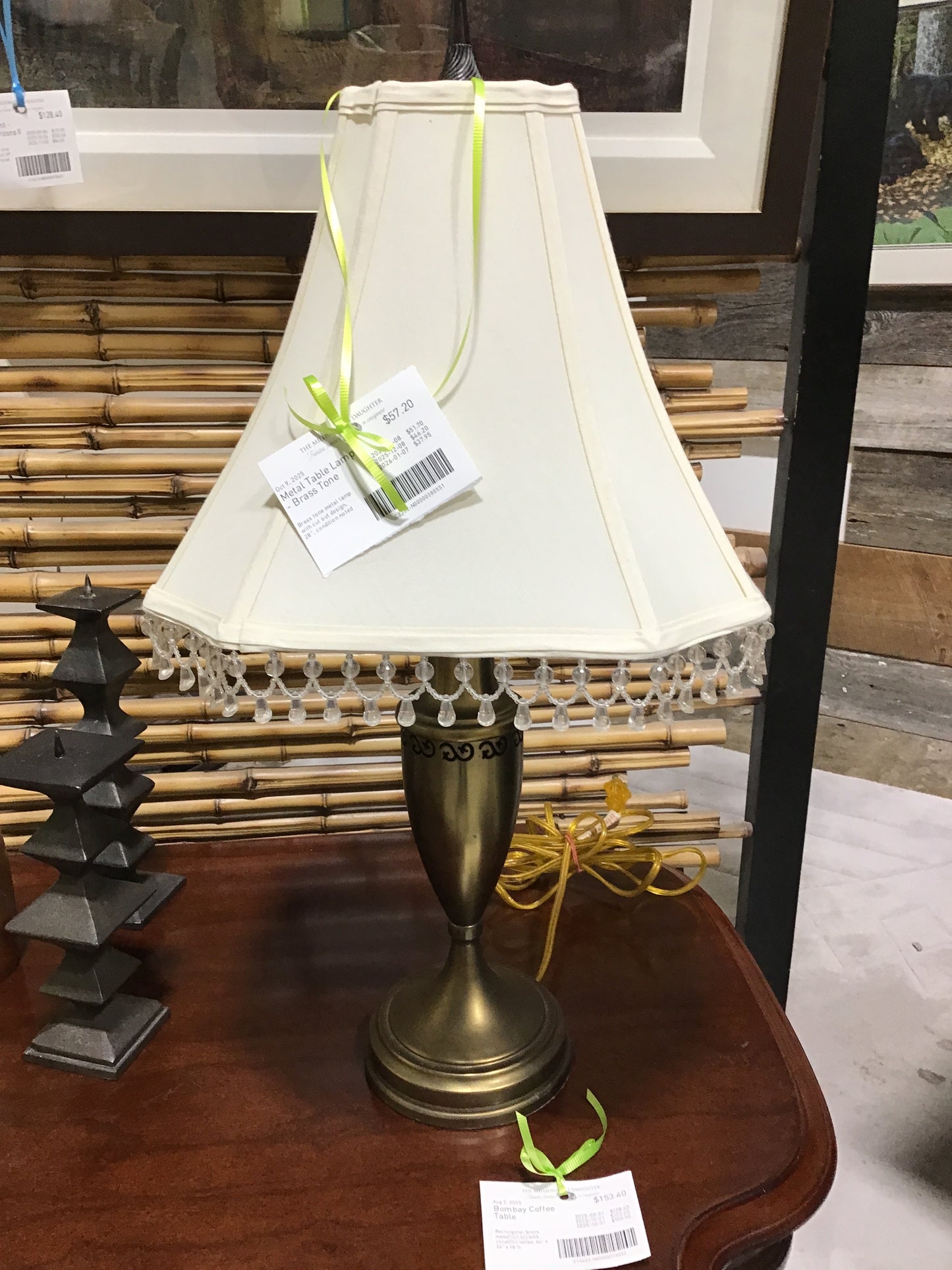 Metal Table Lamp - Brass Tone