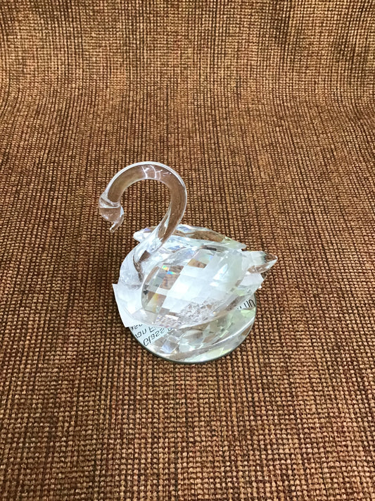 Cut Glass Decorative Swan Figurine w Base