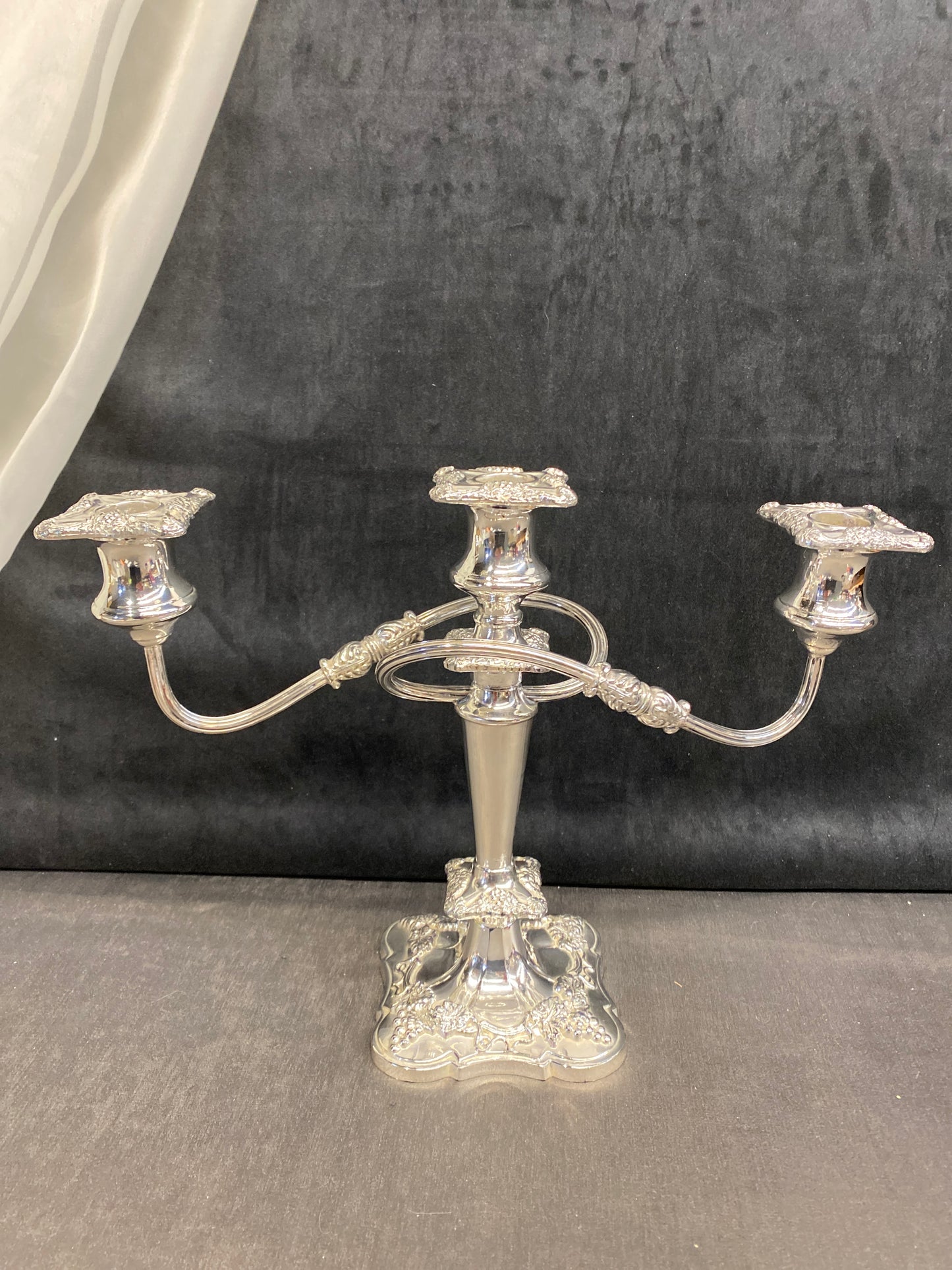 Silver Plate 3 Candle Candelabra