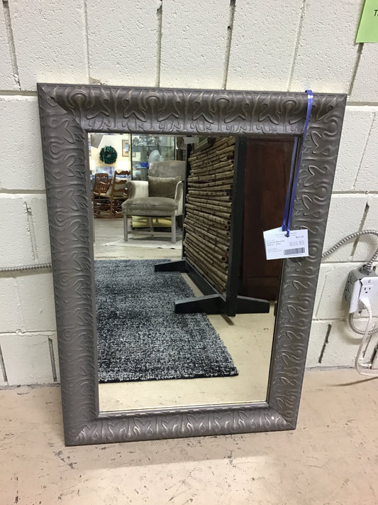 Framed Beveled Mirror - Grey