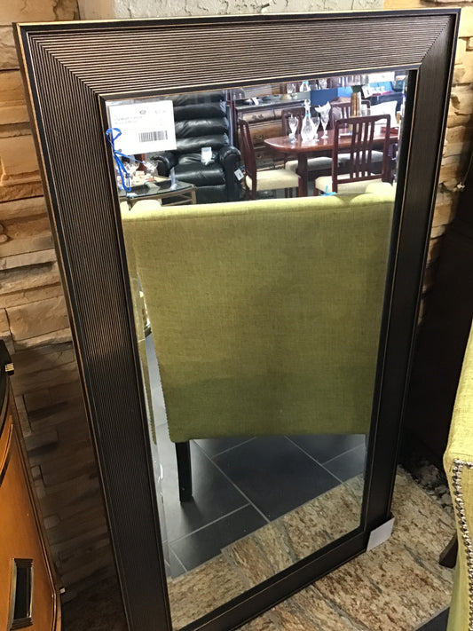 Lrg Wood Framed Beveled Mirror