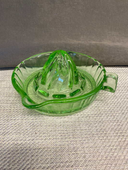 Green Depression Glass Reamer