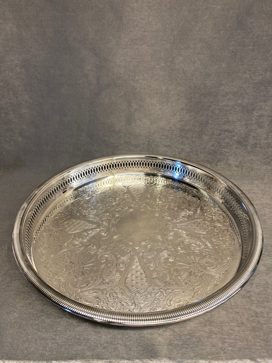 Silverplate Round Tray