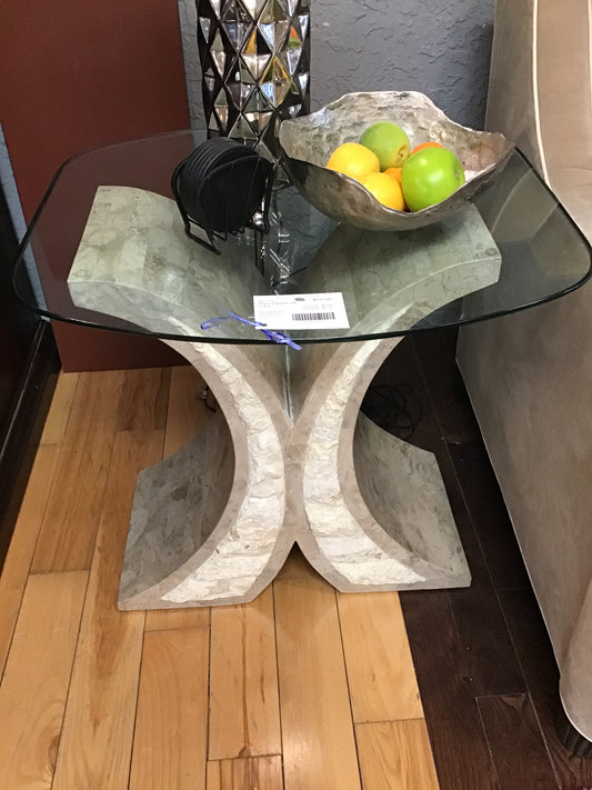 Glass Topped Side Table