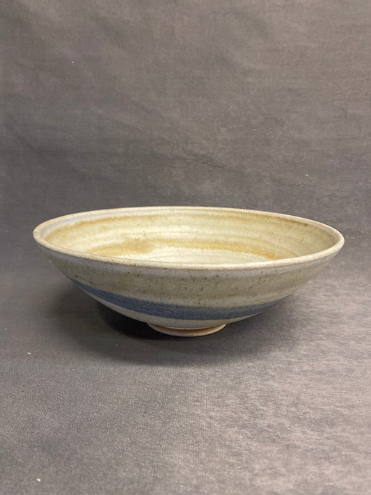 Studio Pottery Bowl   - Beige & Blue