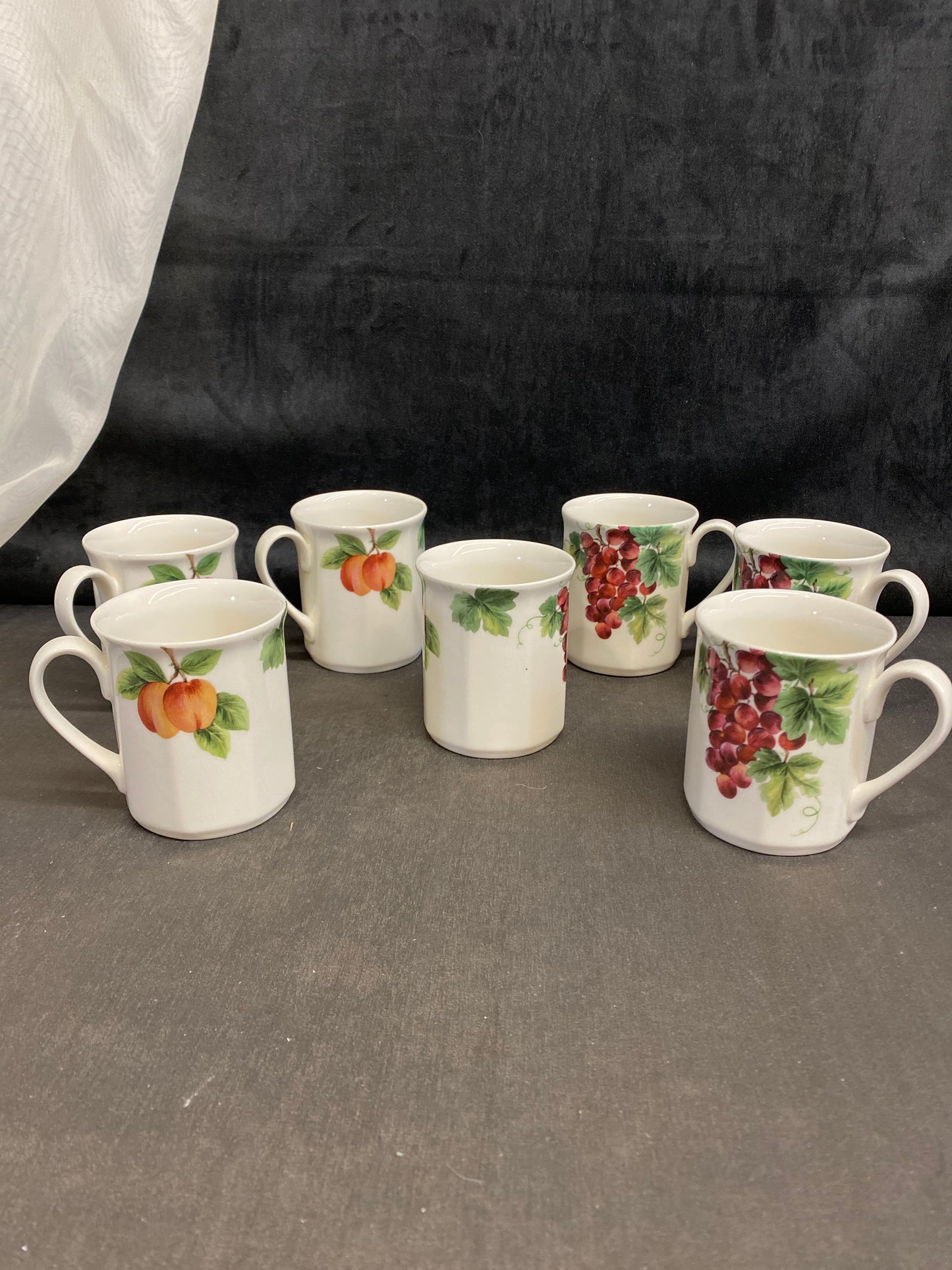 Set 7 Royal Doulton "Vintage Grape" Mugs