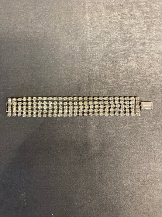 Vintage 5 Strand Rhinestone Bracelet