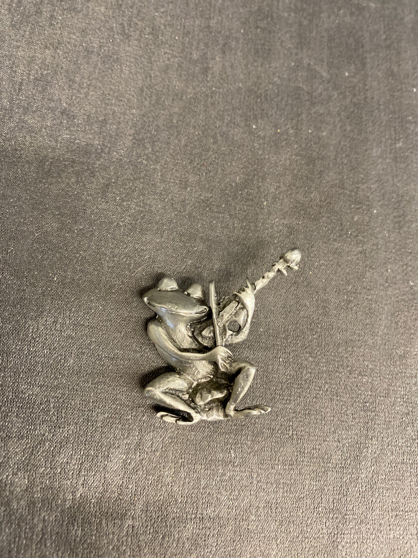 Vintage JJ Pewter Brooch - Frog