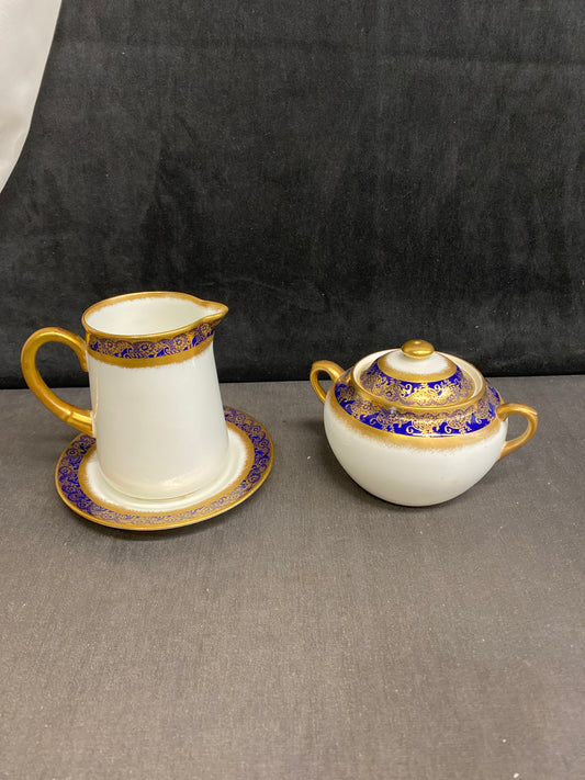 3PC Vintage Adderly Cream & Sugar Set