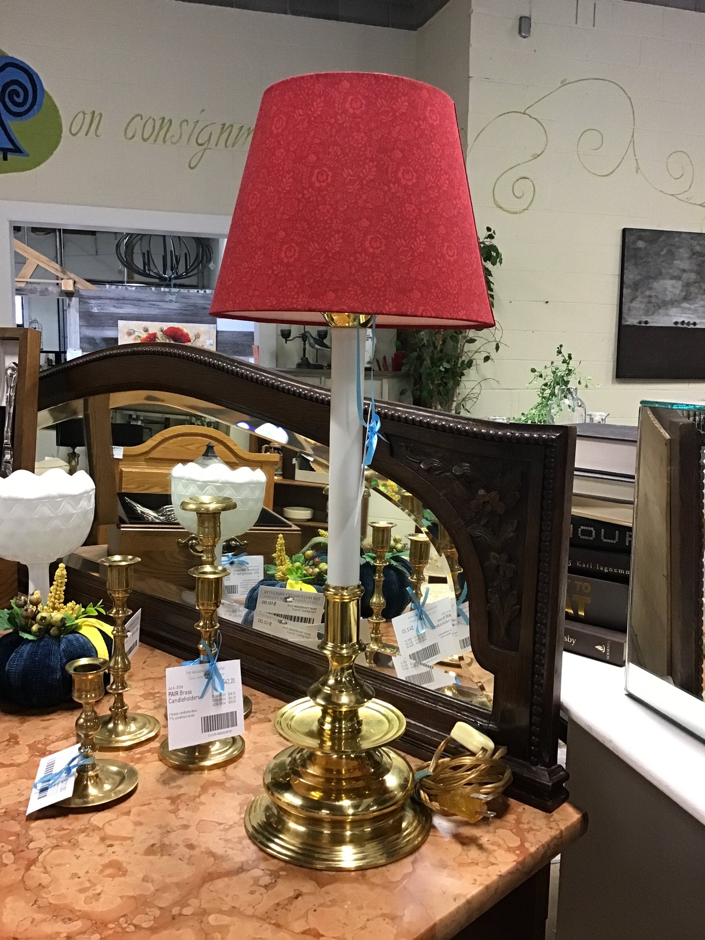 Brass Candlestick Lamp