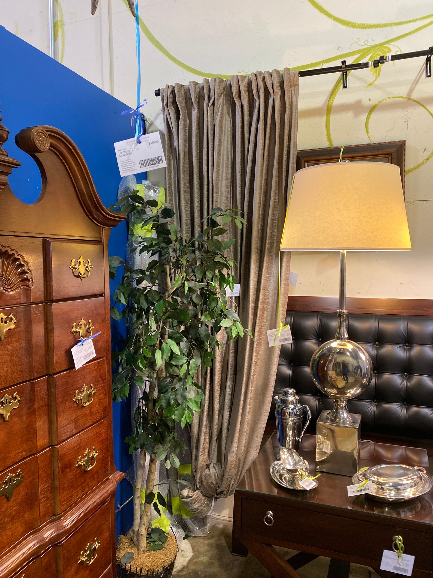 Pair Drapery Panels - Brown