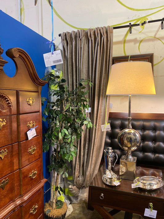 Pair Drapery Panels - Brown