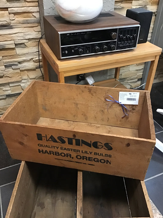 Antique Wood Crate 'Hastings Lily Bulbs'