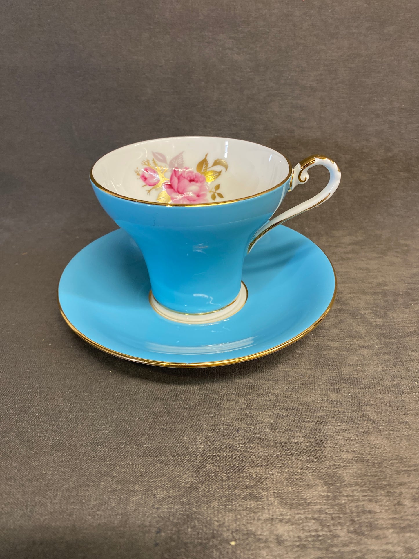 Aynsley Teacup & Saucer - Blue