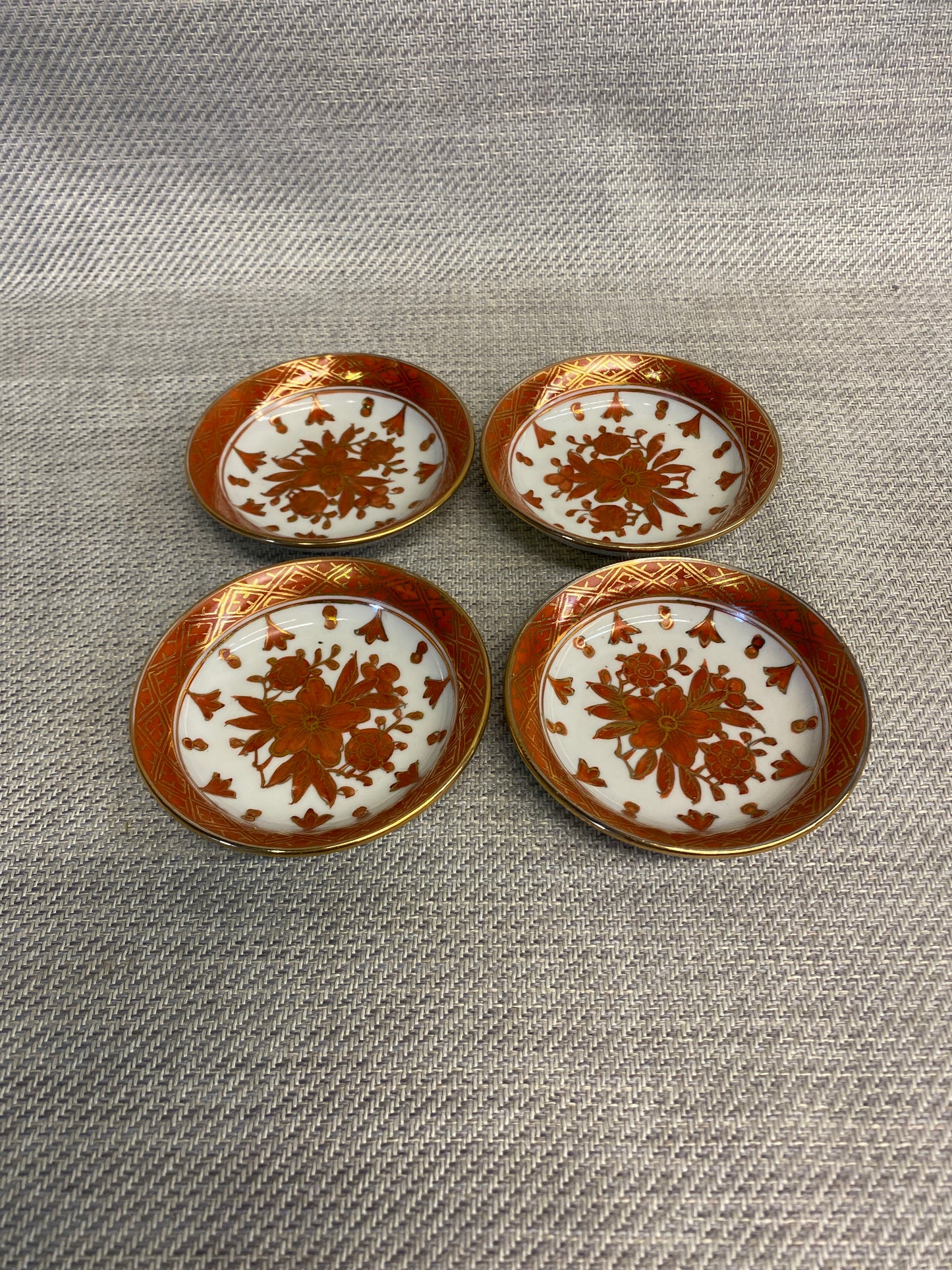 Set 4 Vintage Butter Pats - Orange