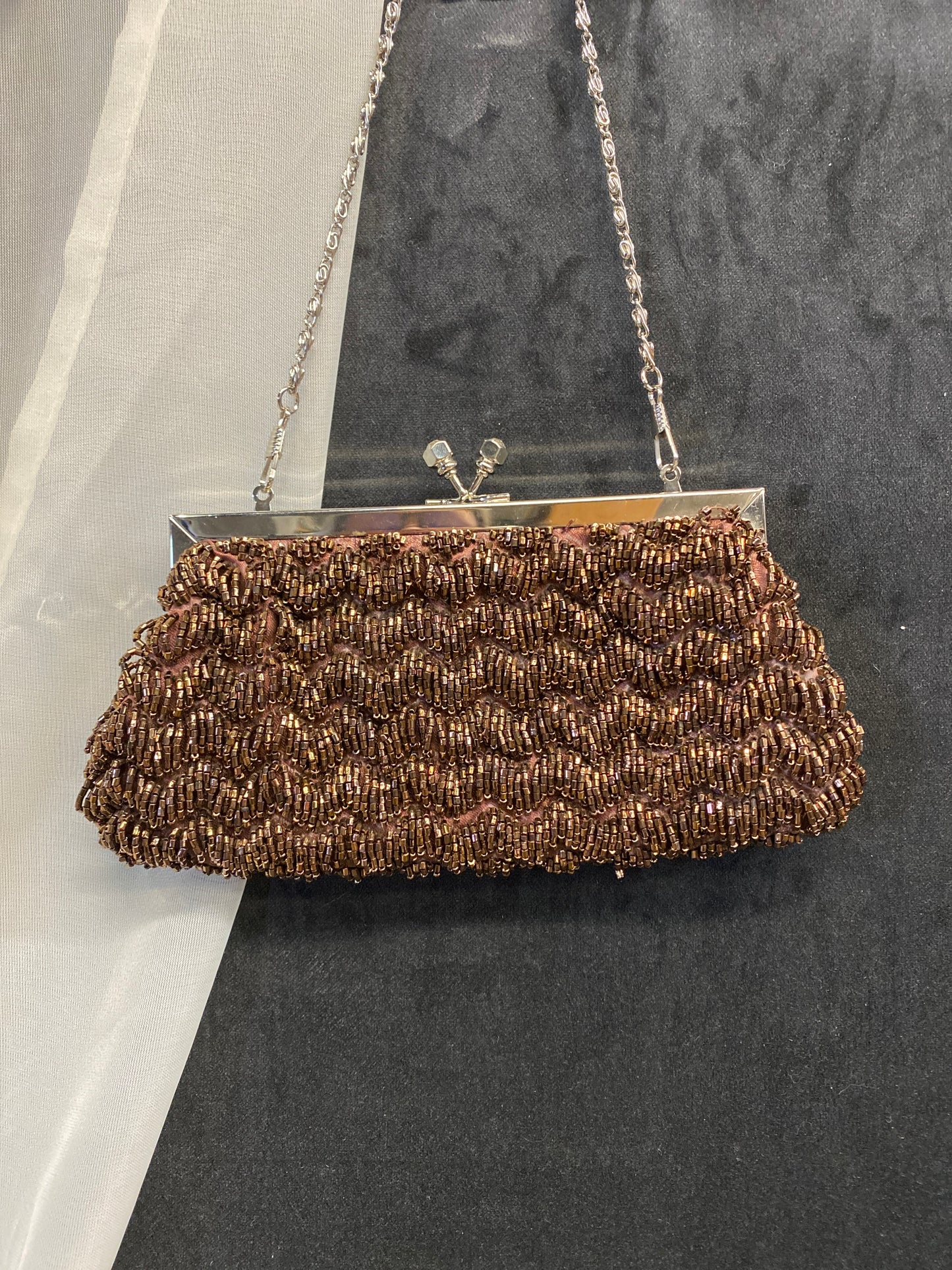 Beaded Evening Bag - Copper