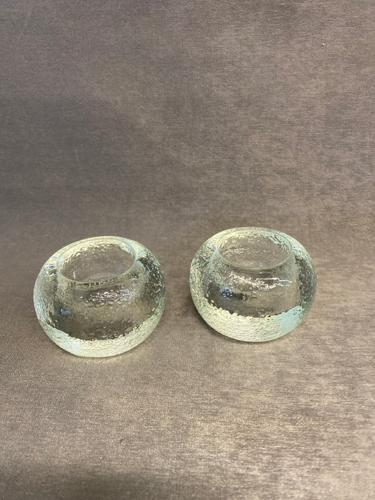PAIR Glass Tealight Holders