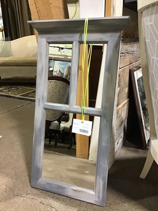 Window Pane Mirror - Grey