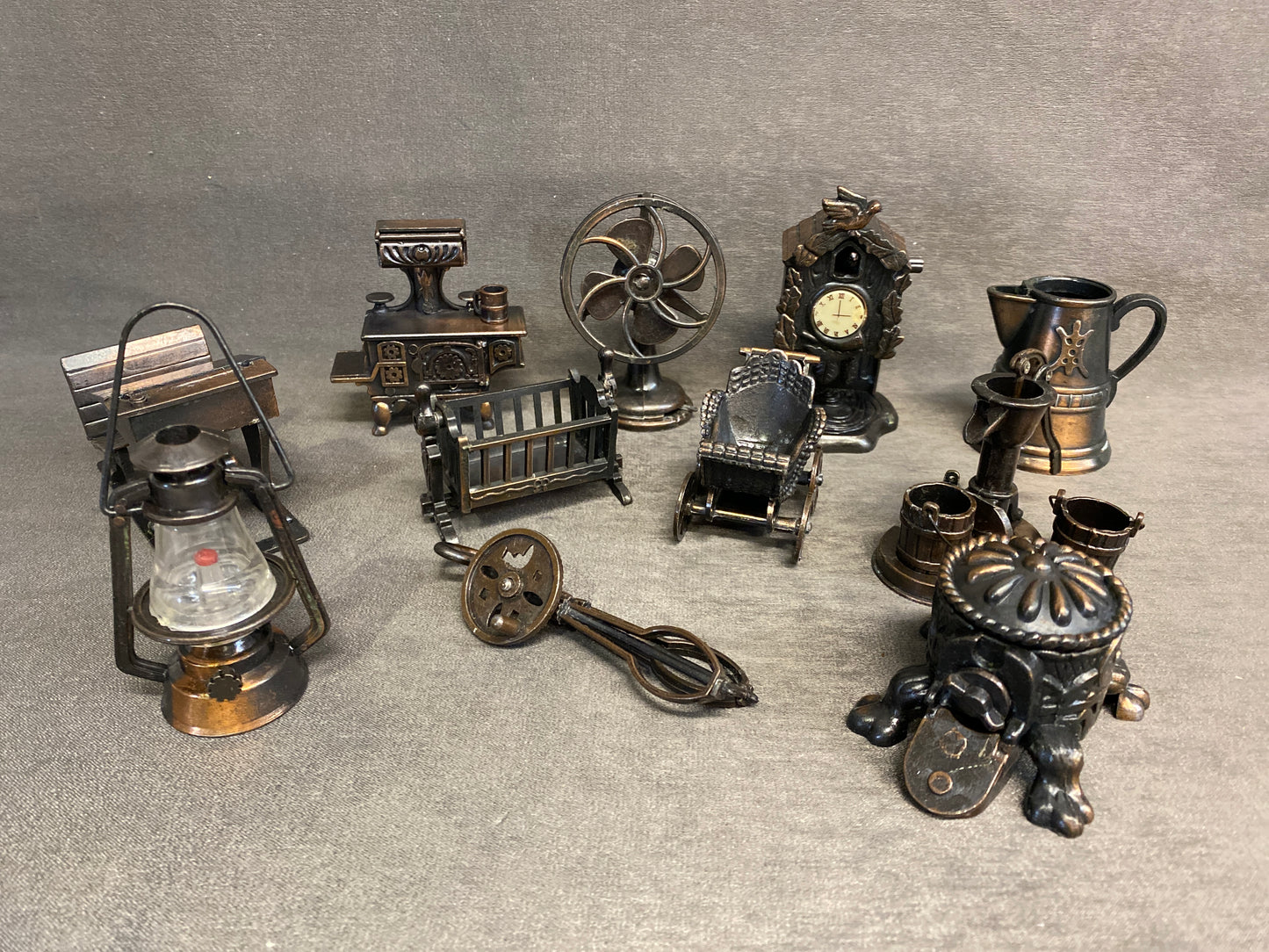 Set of 11 Vintage Durham Metal Miniatures
