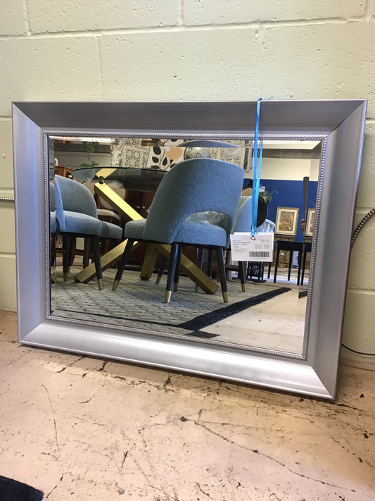 Framed Beveled Mirror - Silver Tone