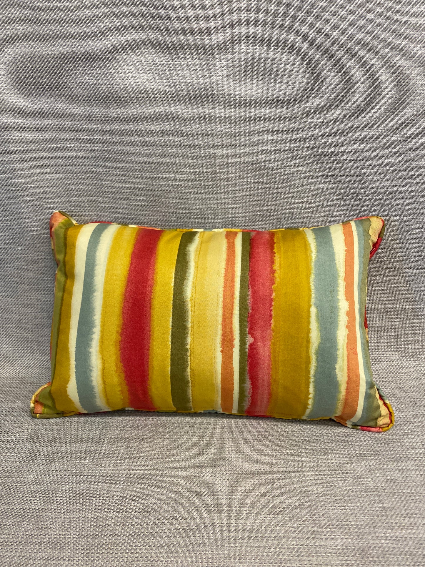Lumbar Cushion - Yellow & Red Stripe