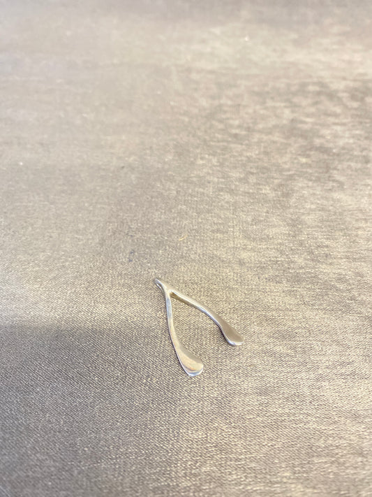Silver Tone Metal Pendant - Wish Bone