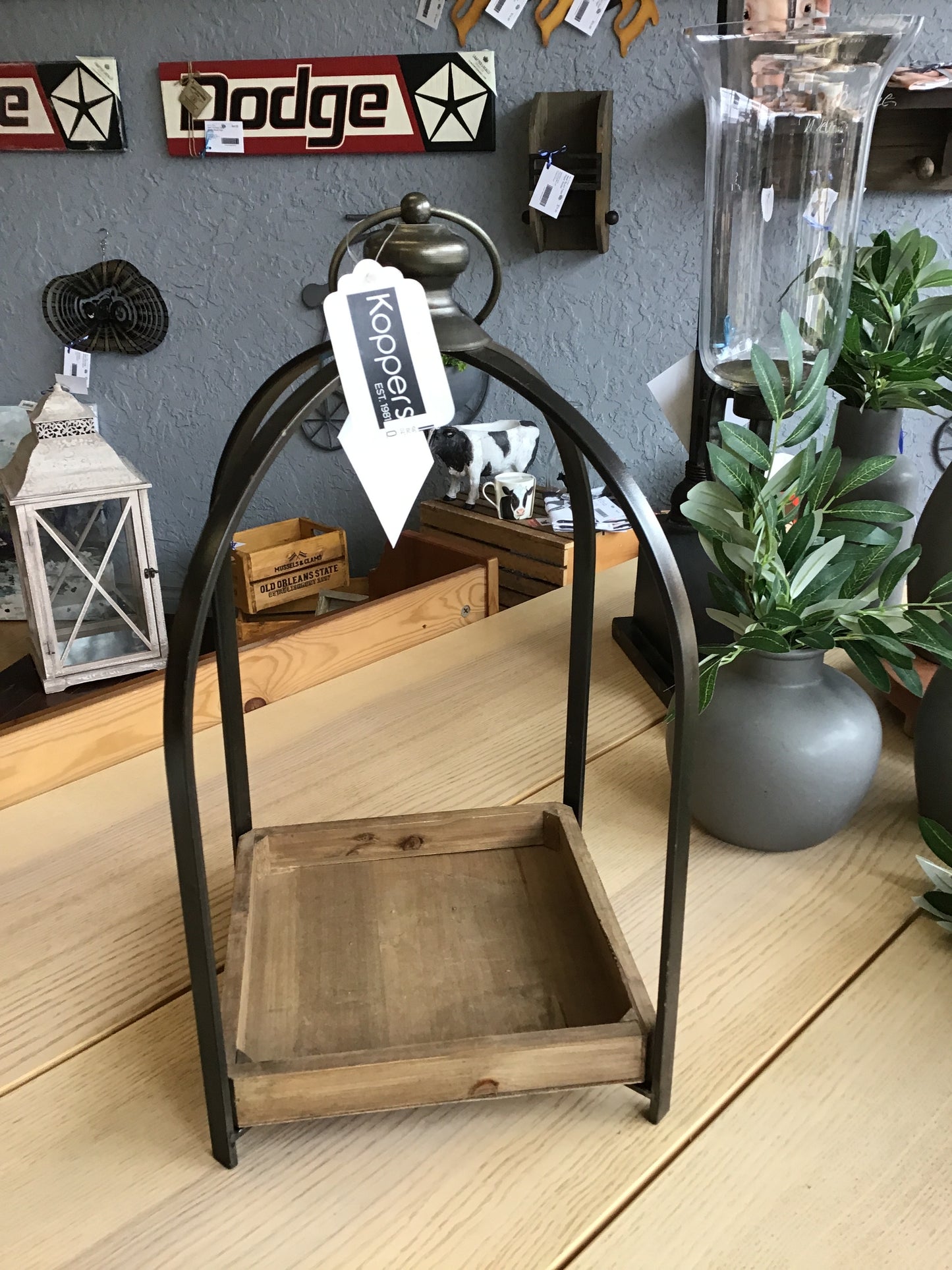 New! Metal & Wood Lantern