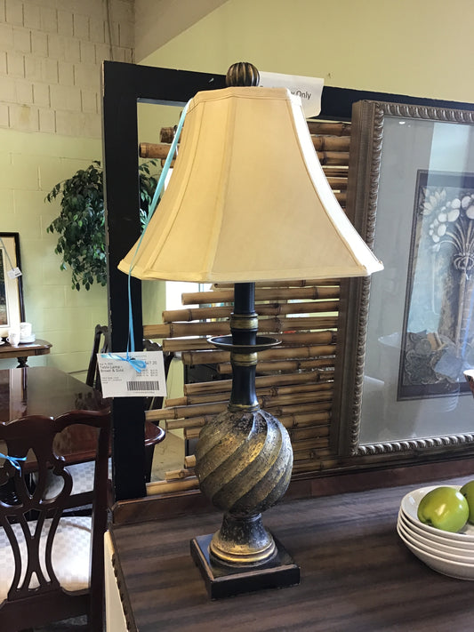 Table Lamp - Brown & Gold