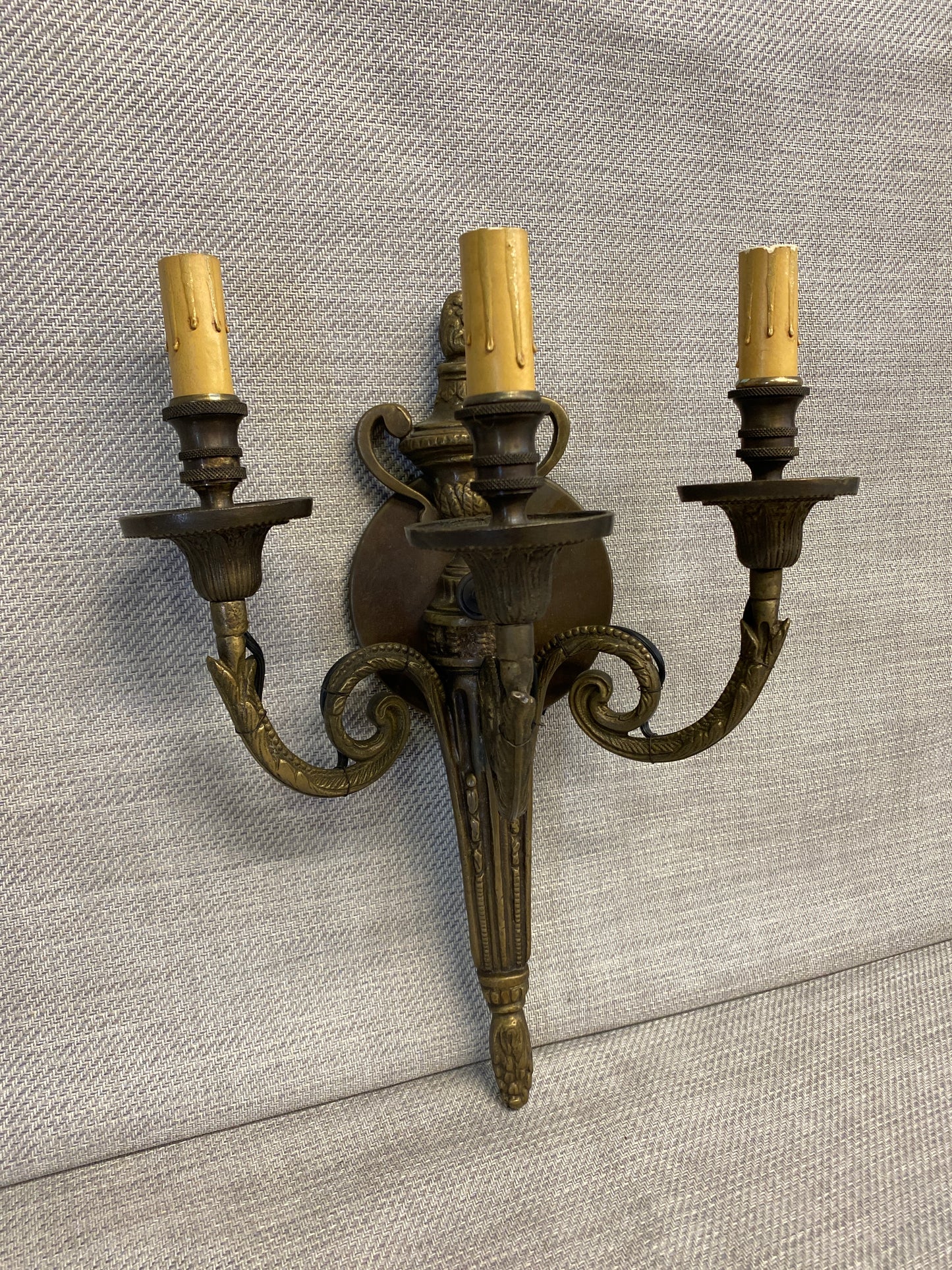Vintage 3 Light Sconce - Italian Brass