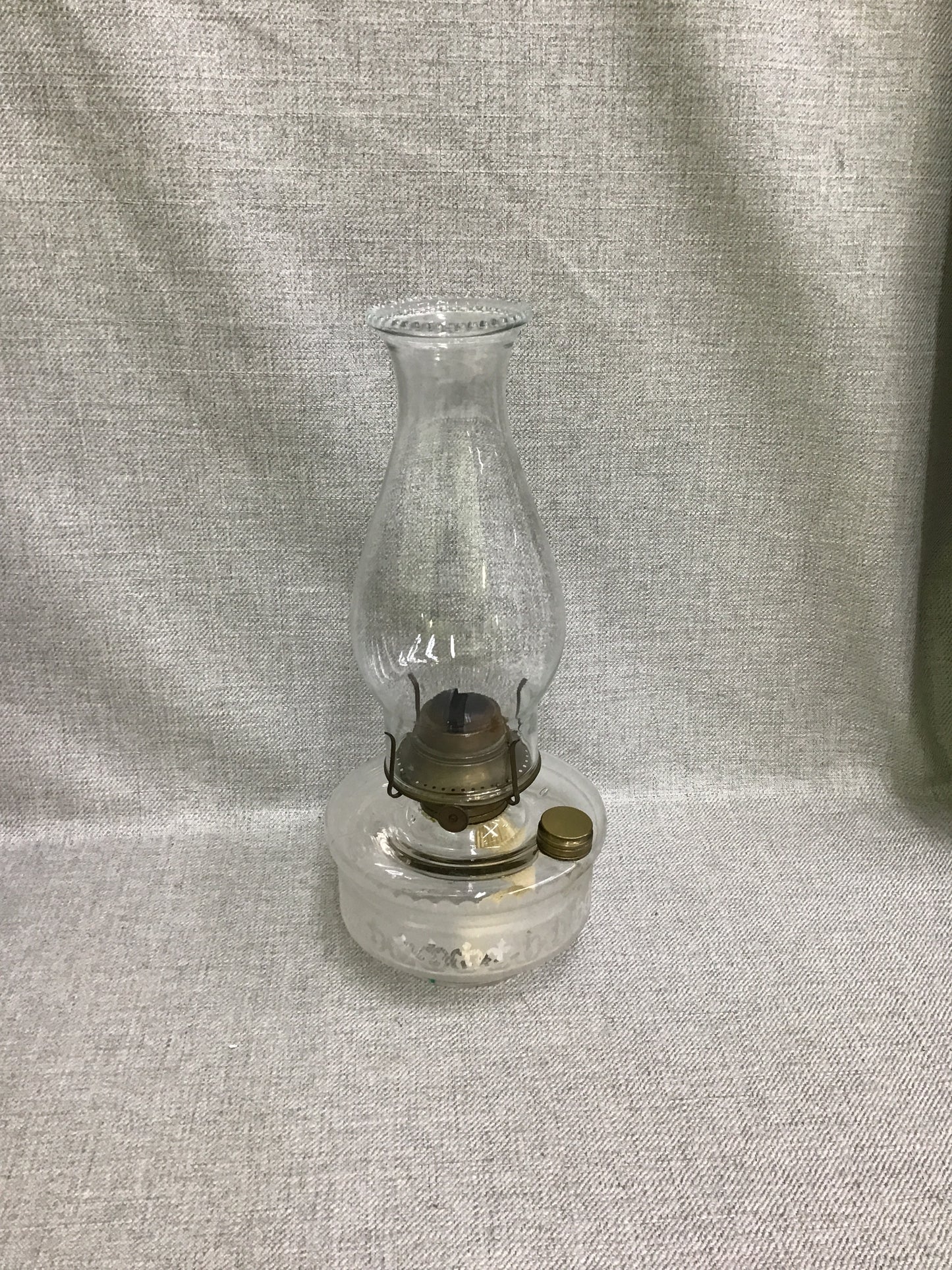 Gorgeous Vintage Clear Glass Oil Lamp- 13"h