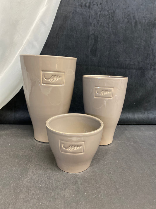 Set 3 Ceramic Vases - Taupe