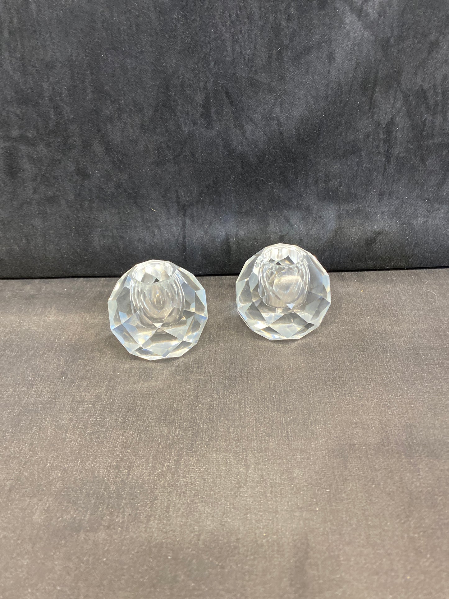 Pair of Crystal Candle Holders