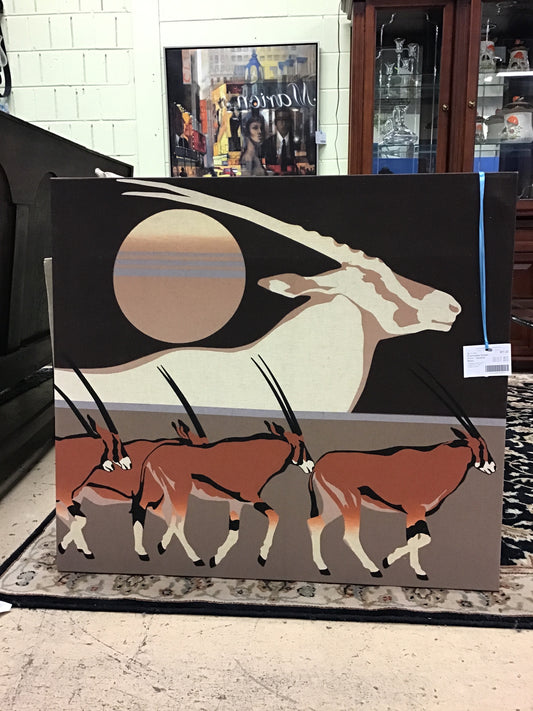 Frameless Screen Print - Gazelle Moon