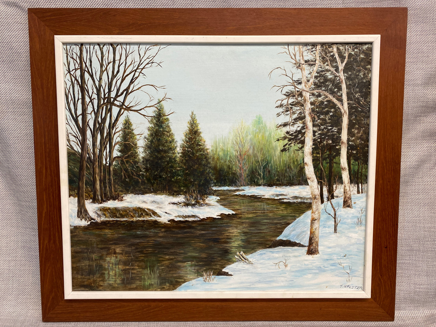 Framed Painting - Winter River