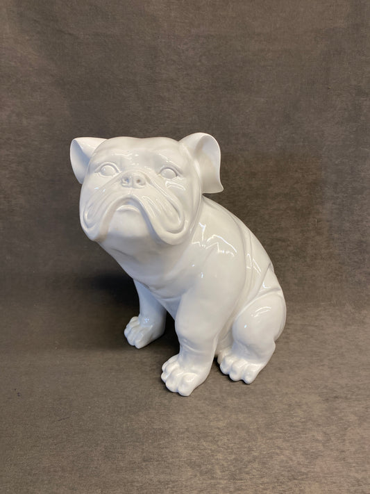 Bulldog Statue -White
