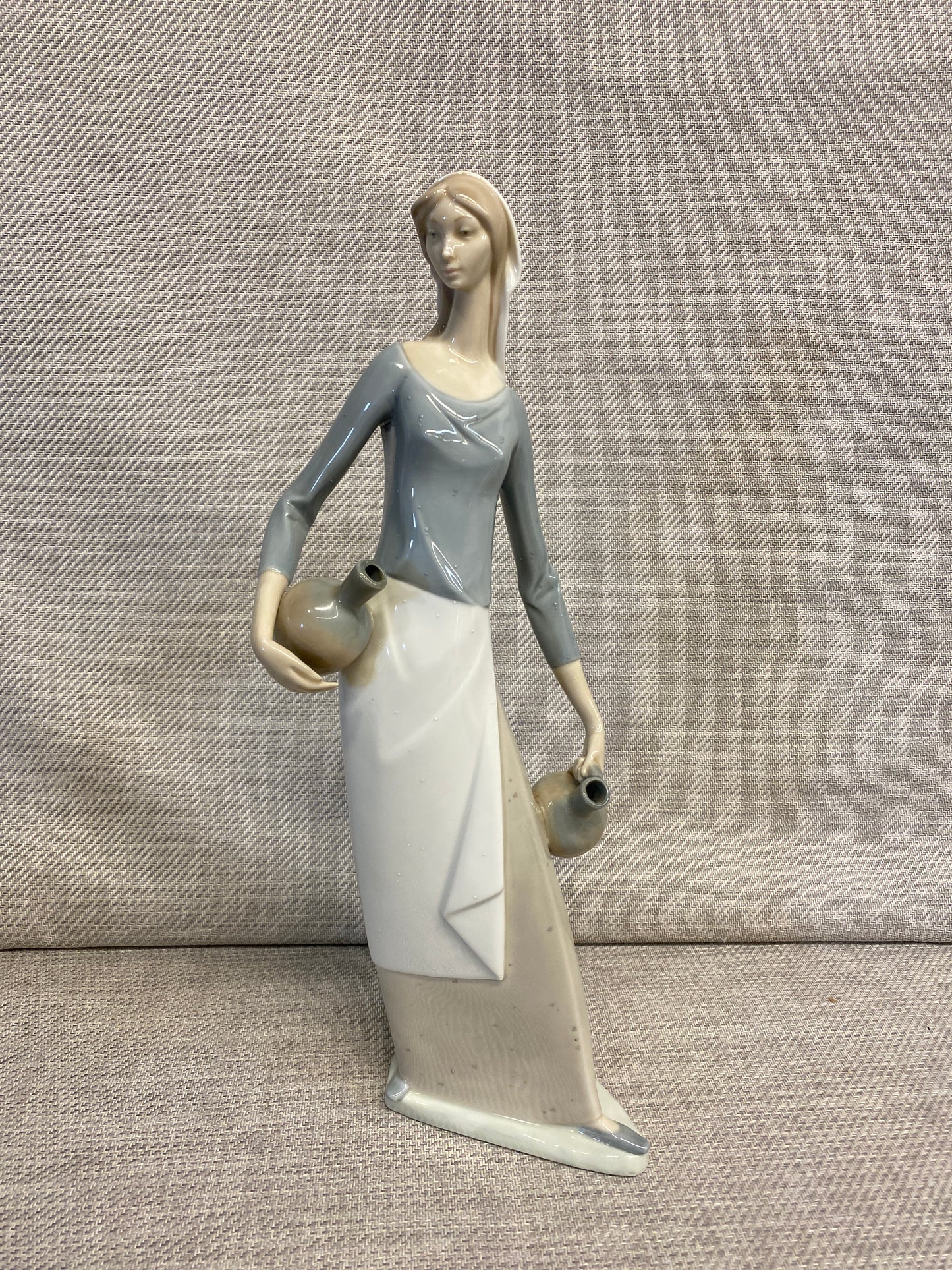 Nao Figurine - Woman Carrying 2 Jugs