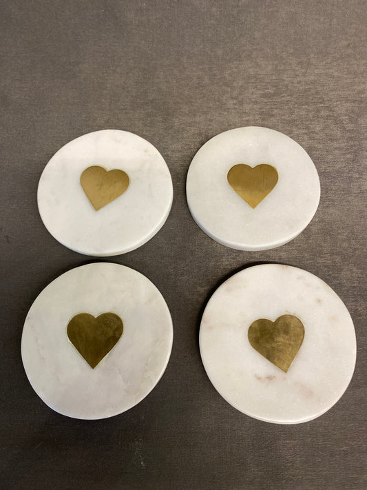 Set 4 Coasters - White Stone