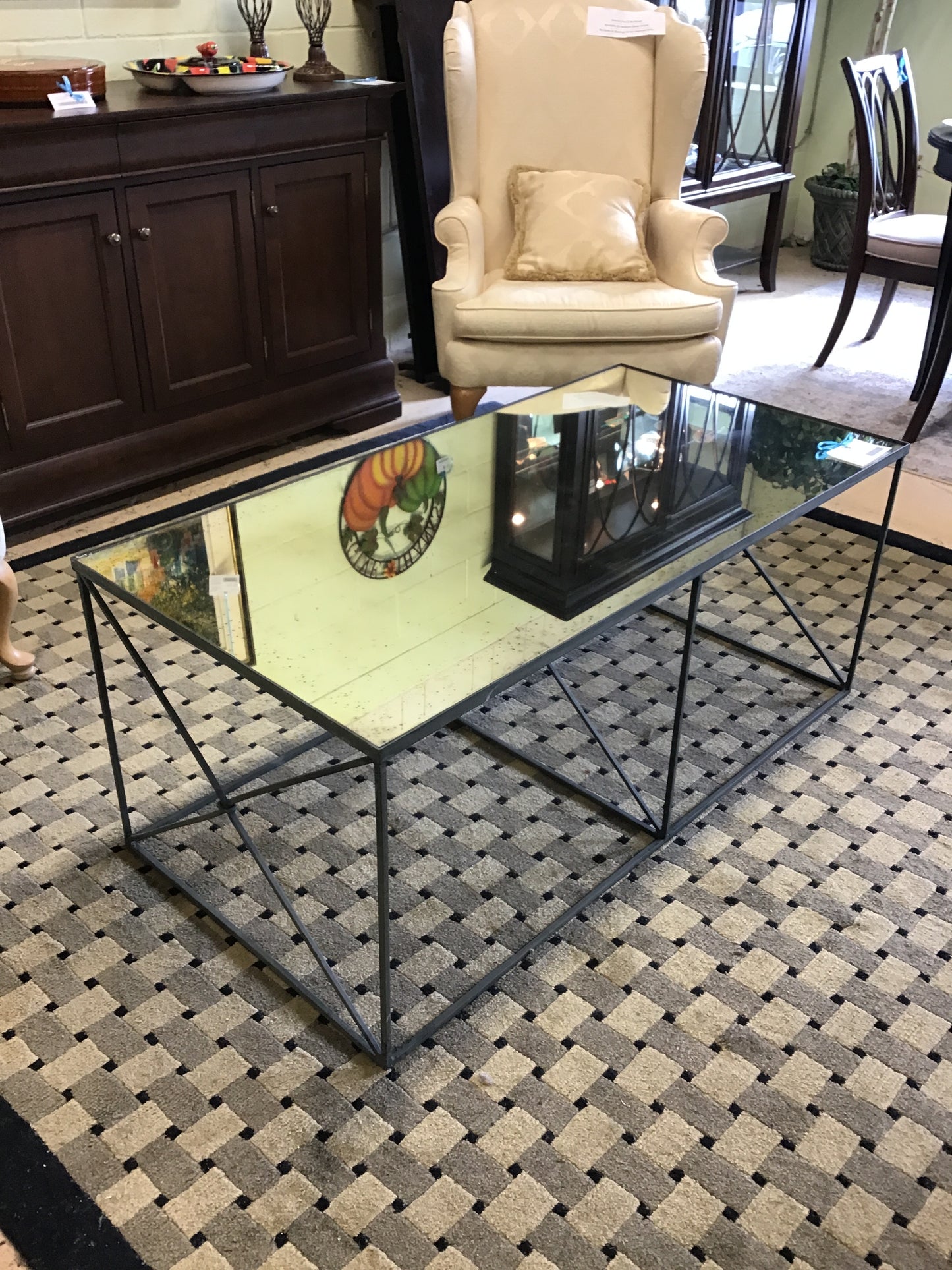 Iron/Mirrored Glass Coffee Table - Condition