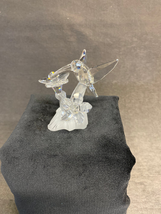 Swarovski Figurine - Hummingbird On Flower