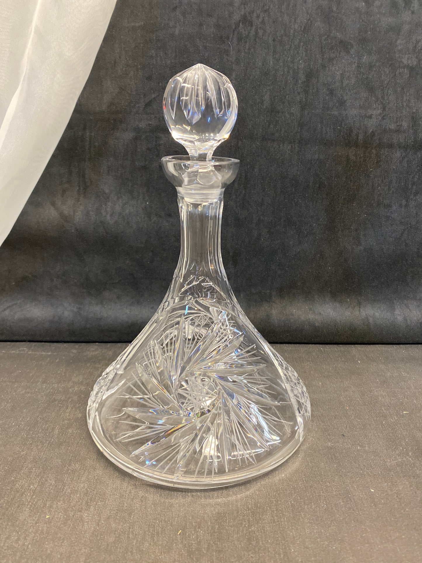 Pinwheel Crystal Ship's Decanter