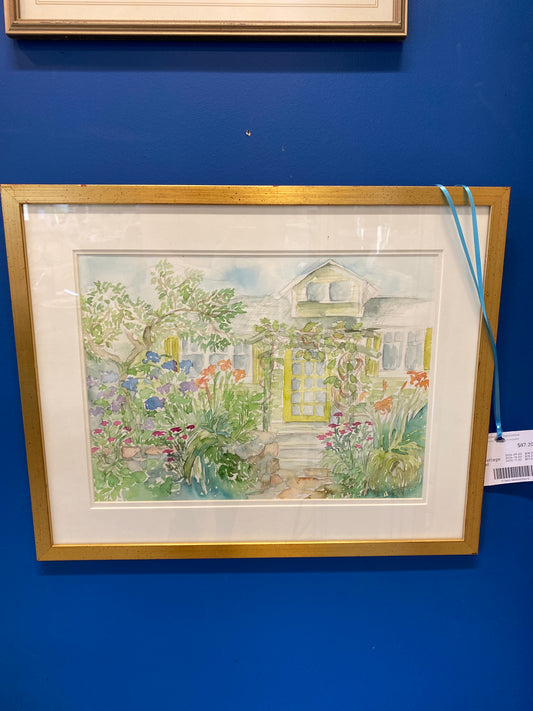 Framed Watercolour Painting - Cottage On 3rd Street
