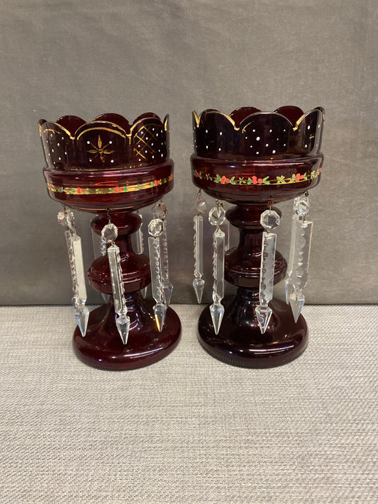 PAIR Mantle Candle Lusters - Condition