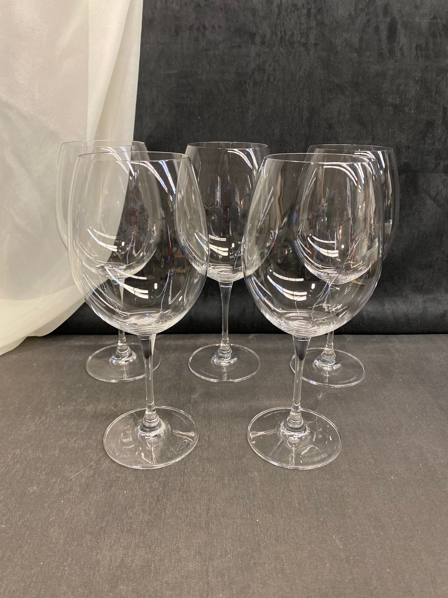 Set 5 Waterford Crystal Wine Glasses