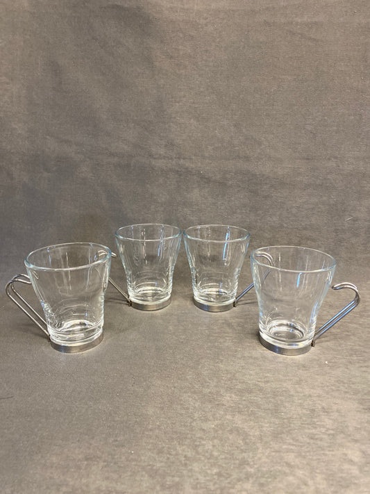 Set 4 Vitrosax 2PC Glass Coffee Cups