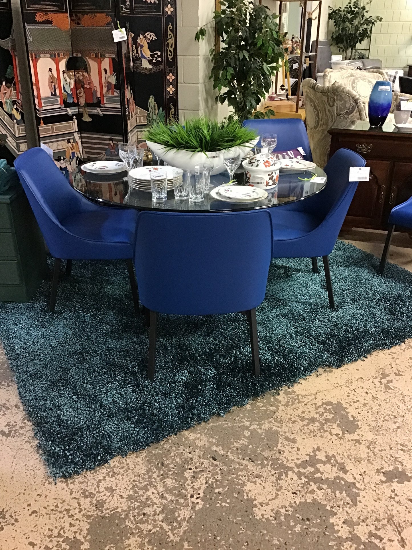 Teal Shag Rug 8' x 10'