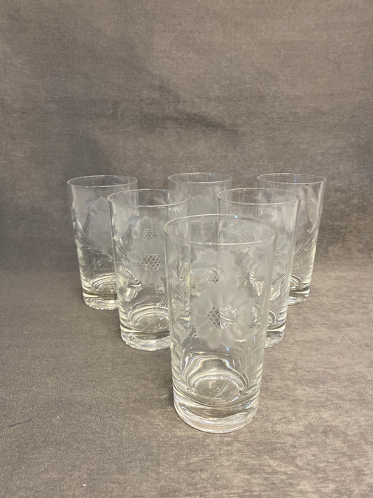 Set 6 Glass Cornflower Tumblers