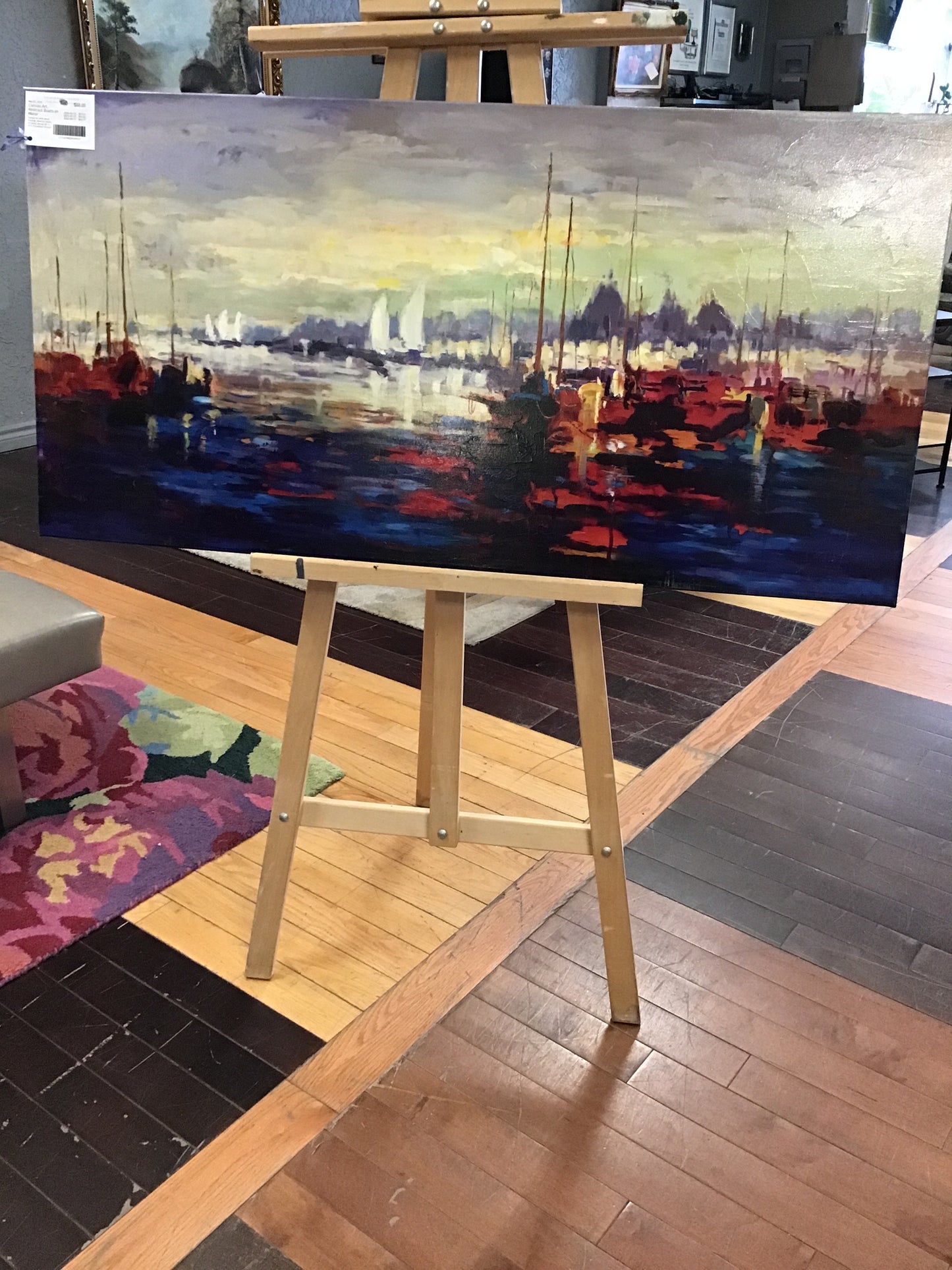 Canvas Art, Abstract Boats on Water