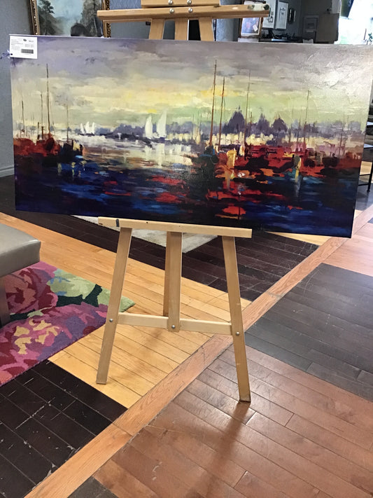Canvas Art, Abstract Boats on Water