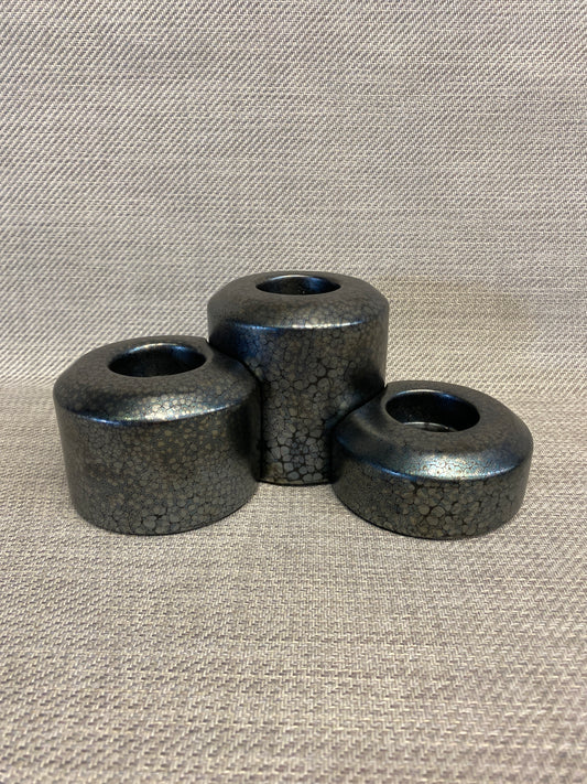 3PC Partylite Tea Light Holders - Grey