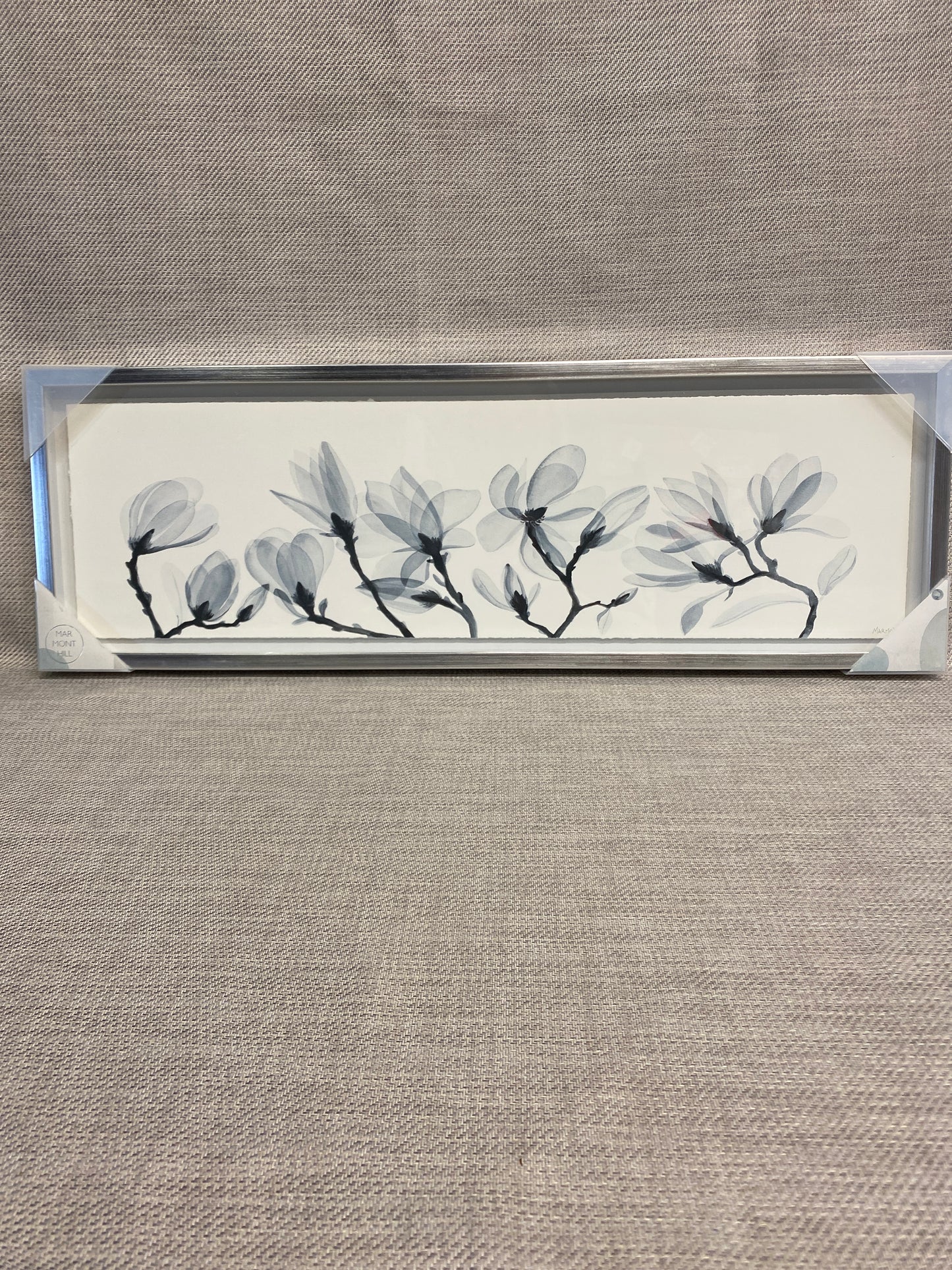NEW! Framed Print - Grey Flowers